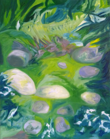 Malerei mit dem Titel "La Forêt vosgienne…" von Sandra Vigouroux, Original-Kunstwerk, Öl