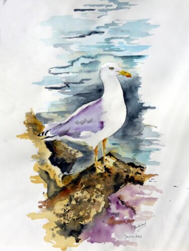 Peinture intitulée "Albatros 1" par Sandrine Audevard, Œuvre d'art originale