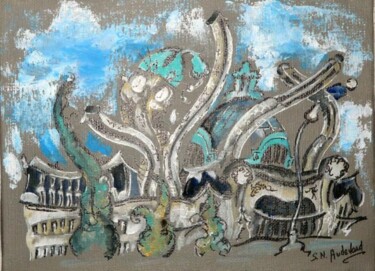 Картина под названием "GARE DE LIMOGES" - Sandrine Audevard, Подлинное произведение искусства, Масло