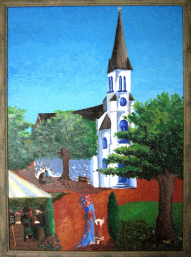 Peinture intitulée "Eglise de Vendrenne…" par Saba, Œuvre d'art originale