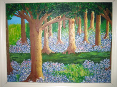 Peinture intitulée "sous-bois-violet.jpg" par Saba, Œuvre d'art originale