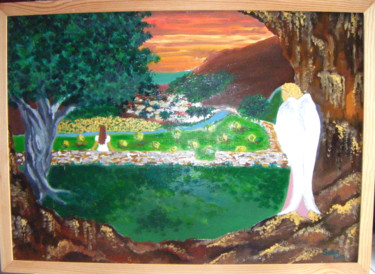 Peinture intitulée "ange gardien.jpg" par Saba, Œuvre d'art originale