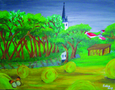 Peinture intitulée "Saint-Denis-La-Chev…" par Saba, Œuvre d'art originale