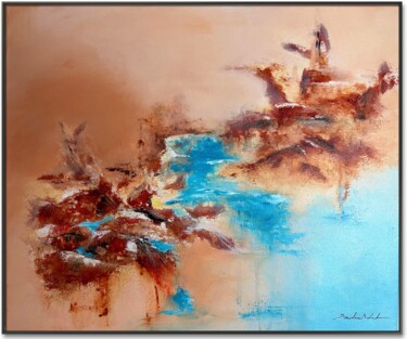 Картина под названием "Cascade 2" - Sandrine Belmont, Подлинное произведение искусства, Акрил Установлен на Деревянная рама…