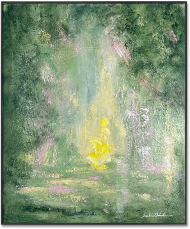Картина под названием "Jardin secret" - Sandrine Belmont, Подлинное произведение искусства, Акрил Установлен на Деревянная р…