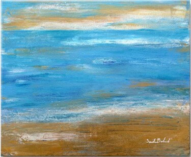 Pintura titulada "Paysage marin" por Sandrine Belmont, Obra de arte original, Acrílico Montado en Bastidor de camilla de mad…