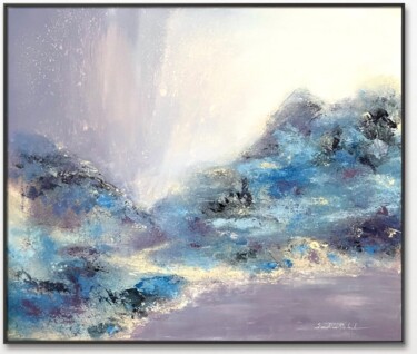 Painting titled "Terre d’ailleurs" by Sandrine Belmont, Original Artwork, Acrylic Mounted on Wood Stretcher frame