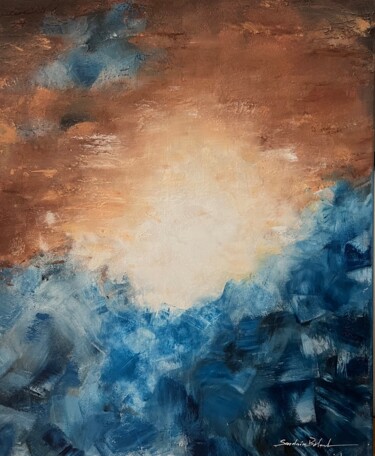 Картина под названием "Face à l’océan" - Sandrine Belmont, Подлинное произведение искусства, Акрил Установлен на Деревянная…