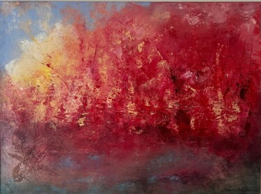 Картина под названием "Flamboyant" - Sandrine Belmont, Подлинное произведение искусства, Акрил Установлен на Деревянная рама…