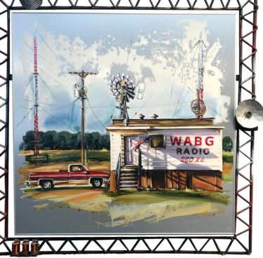Peinture intitulée "WABG RADIO" par Sandrine Blondel, Œuvre d'art originale, Acrylique