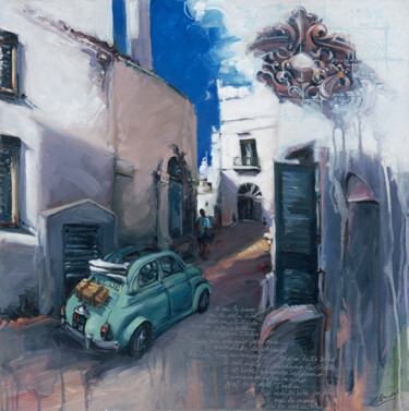 Картина под названием "PUGLIA 2" - Sandrine Blondel, Подлинное произведение искусства, Акрил Установлен на Деревянная рама д…