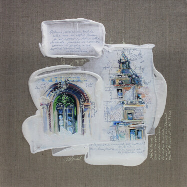 Ζωγραφική με τίτλο "PUGLIA 23" από Sandrine Blondel, Αυθεντικά έργα τέχνης, Ακρυλικό Τοποθετήθηκε στο Ξύλινο φορείο σκελετό