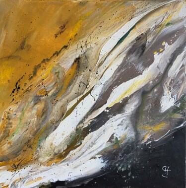 Painting titled "Minéral II" by Sandrine Chalot, Original Artwork, Oil