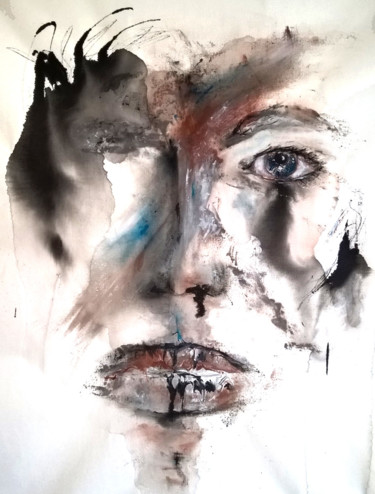 Картина под названием "why2" - Sandrine Chalot, Подлинное произведение искусства, Акрил