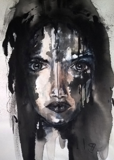Картина под названием "Why 3" - Sandrine Chalot, Подлинное произведение искусства, Акрил