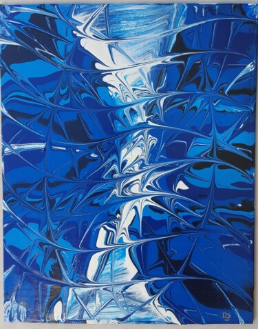 Painting titled "vue du bleu" by Sandrine D'Angelo, Original Artwork, Acrylic