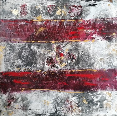 Pintura intitulada "Zones rouges" por Sandrine De Zorzi, Obras de arte originais, Acrílico