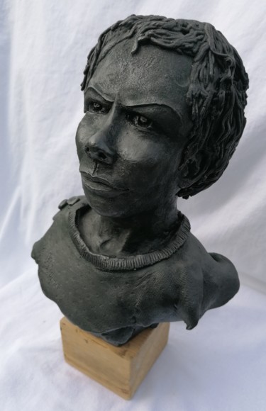 Sculpture titled "Auguste" by Sandrine De Zorzi, Original Artwork, Ceramics