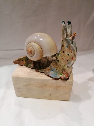 Sculpture titled "Escargot n°2" by Sandrine De Zorzi, Original Artwork, Ceramics