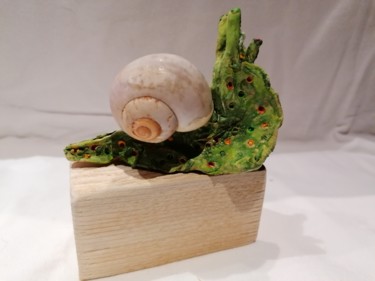Sculpture titled "Escargot n°5" by Sandrine De Zorzi, Original Artwork, Clay