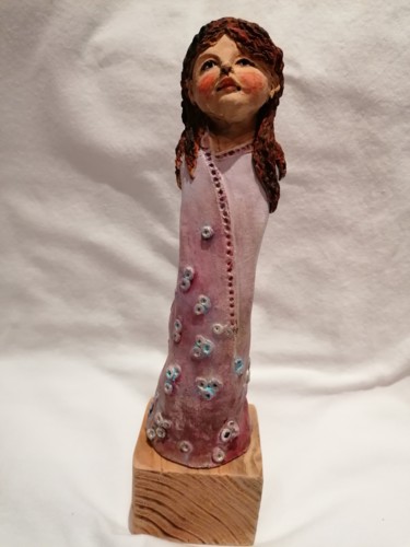 雕塑 标题为“La jeune fille” 由Sandrine De Zorzi, 原创艺术品, 粘土