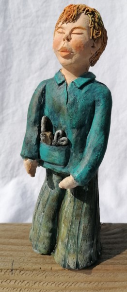 Skulptur mit dem Titel "Le jardinier" von Sandrine De Zorzi, Original-Kunstwerk, Ton