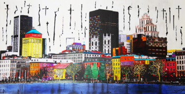 Peinture intitulée "Montréal" par Sandrine Demolis, Œuvre d'art originale, Huile