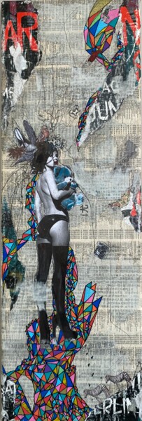 Collages titled "POÉTIQUE III" by Fourmi, Original Artwork, Collages