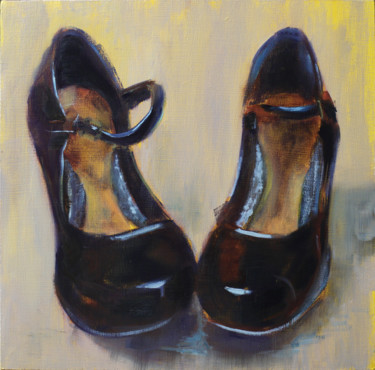 Pittura intitolato "les chaussures noir…" da Sandrine Gateau, Opera d'arte originale