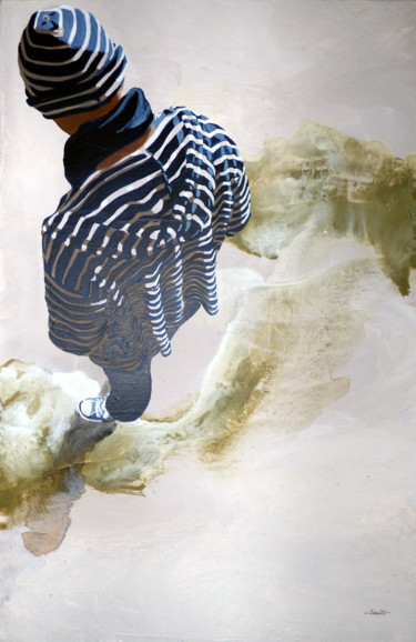 绘画 标题为“"marinière sur lich…” 由Sandrine Gergaud, 原创艺术品, 丙烯 安装在木质担架架上