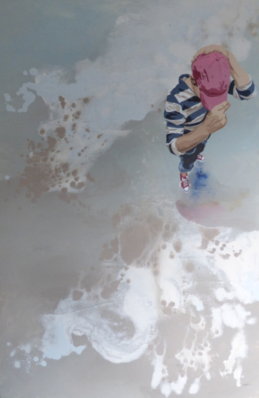 Картина под названием ""casquette marine"" - Sandrine Gergaud, Подлинное произведение искусства, Акрил Установлен на Деревян…