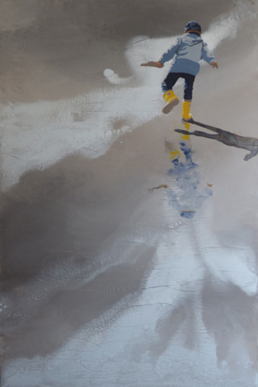 Peinture intitulée ""course de nuages"" par Sandrine Gergaud, Œuvre d'art originale, Acrylique Monté sur Châssis en bois