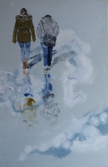 Картина под названием ""filles embobinées"" - Sandrine Gergaud, Подлинное произведение искусства, Акрил Установлен на Деревя…
