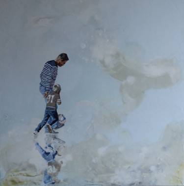 Peinture intitulée ""foot Atlantique"" par Sandrine Gergaud, Œuvre d'art originale, Acrylique Monté sur Châssis en bois