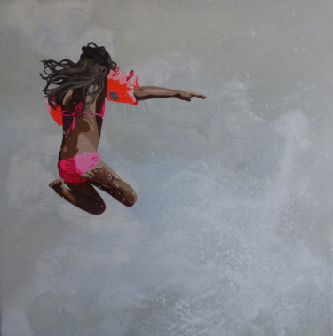 Malarstwo zatytułowany „"fluo libre"” autorstwa Sandrine Gergaud, Oryginalna praca, Akryl Zamontowany na Drewniana rama noszy
