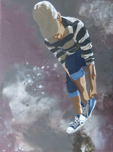 Pintura titulada ""pieds d'hiver"" por Sandrine Gergaud, Obra de arte original, Acrílico Montado en Bastidor de camilla de m…