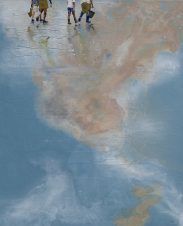 Peinture intitulée ""l'eau du ciel"" par Sandrine Gergaud, Œuvre d'art originale, Acrylique Monté sur Châssis en bois