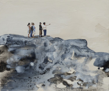 Peinture intitulée ""rochers dominicaux"" par Sandrine Gergaud, Œuvre d'art originale, Acrylique Monté sur Châssis en bois
