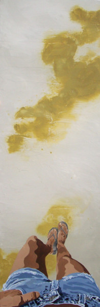 Schilderij getiteld ""lichen océanique"" door Sandrine Gergaud, Origineel Kunstwerk, Acryl Gemonteerd op Frame voor houten b…