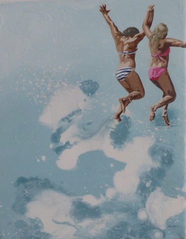 Pintura titulada ""sororité d'Atlanti…" por Sandrine Gergaud, Obra de arte original, Acrílico Montado en Bastidor de camilla…