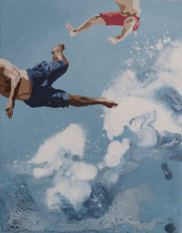 Peinture intitulée ""liberté d'Atlantiq…" par Sandrine Gergaud, Œuvre d'art originale, Acrylique Monté sur Châssis en bois