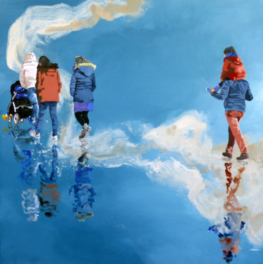 Pintura titulada "reflet d'un dimanche" por Sandrine Gergaud, Obra de arte original, Acrílico Montado en Bastidor de camilla…