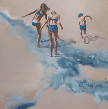 Peinture intitulée "la mer, mes sœurs e…" par Sandrine Gergaud, Œuvre d'art originale, Acrylique Monté sur Châssis en bois