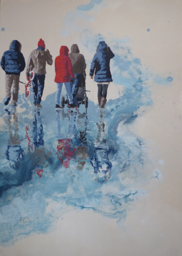 Pintura titulada "un grand air de dim…" por Sandrine Gergaud, Obra de arte original, Acrílico Montado en Bastidor de camilla…