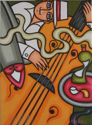Peinture intitulée "Ça jazz" par Guena, Œuvre d'art originale, Acrylique