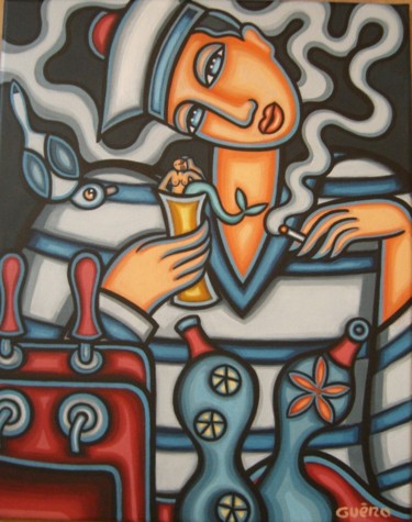 Malerei mit dem Titel "Escapade maritime" von Guena, Original-Kunstwerk, Acryl