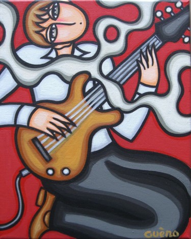 Peinture intitulée "Solo de guitare" par Guena, Œuvre d'art originale, Acrylique