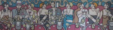 Peinture intitulée "Champagne et Bordea…" par Guena, Œuvre d'art originale, Acrylique Monté sur Châssis en bois