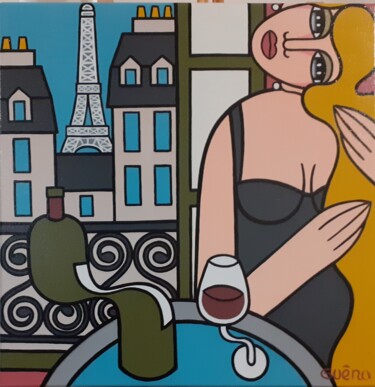 Peinture intitulée "Paris,Bordeaux et t…" par Guena, Œuvre d'art originale, Acrylique Monté sur artwork_cat.