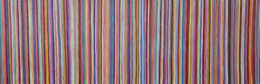 Painting titled "Colors vibrations p8" by Guena, Original Artwork, Acrylic Mounted on Wood Stretcher frame